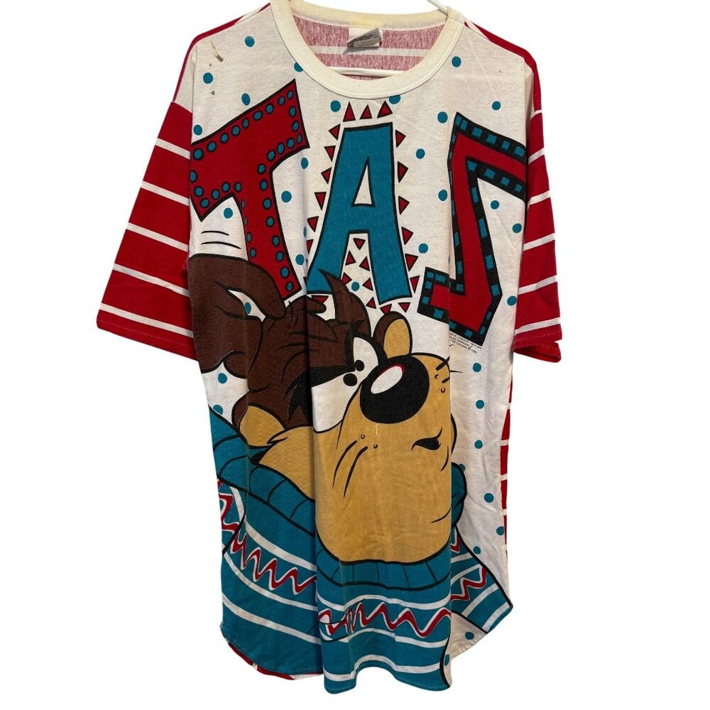 Vintage 1994 Tasmanian Devil T-Shirt By Warner Bros. Red/White One Size